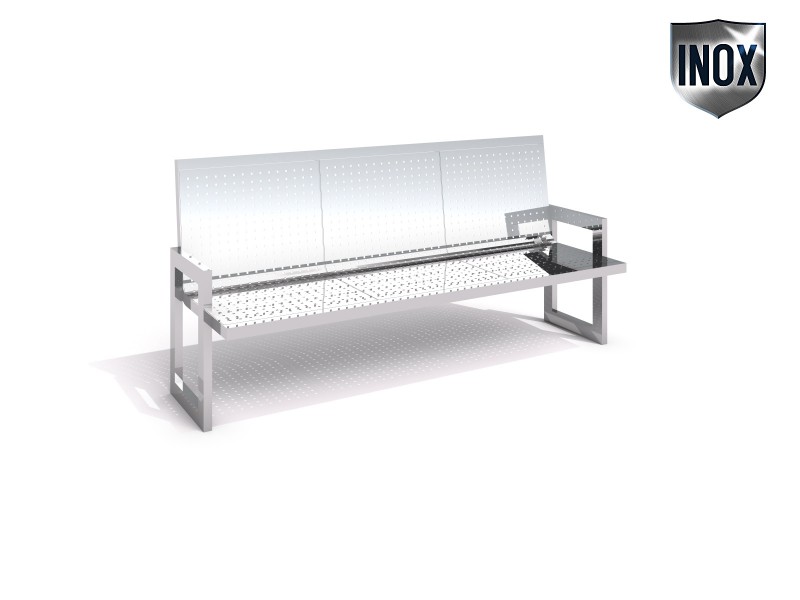 Stainless steel bench 11 Inter-Play Spielplatzgeraete