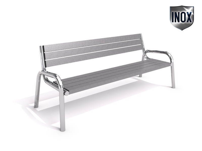 Stainless steel bench 14 Inter-Play Spielplatzgeraete